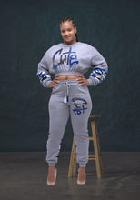 Load image into Gallery viewer, Be Cute Jogger Set- Gray and Blue
