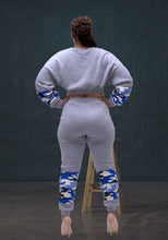 Load image into Gallery viewer, Be Cute Jogger Set- Gray and Blue