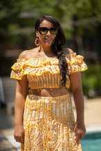 Load image into Gallery viewer, Divine Skirt Set- White and Mustard *NEW ARRIVAL*