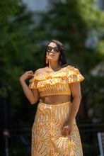 Load image into Gallery viewer, Divine Skirt Set- White and Mustard *NEW ARRIVAL*